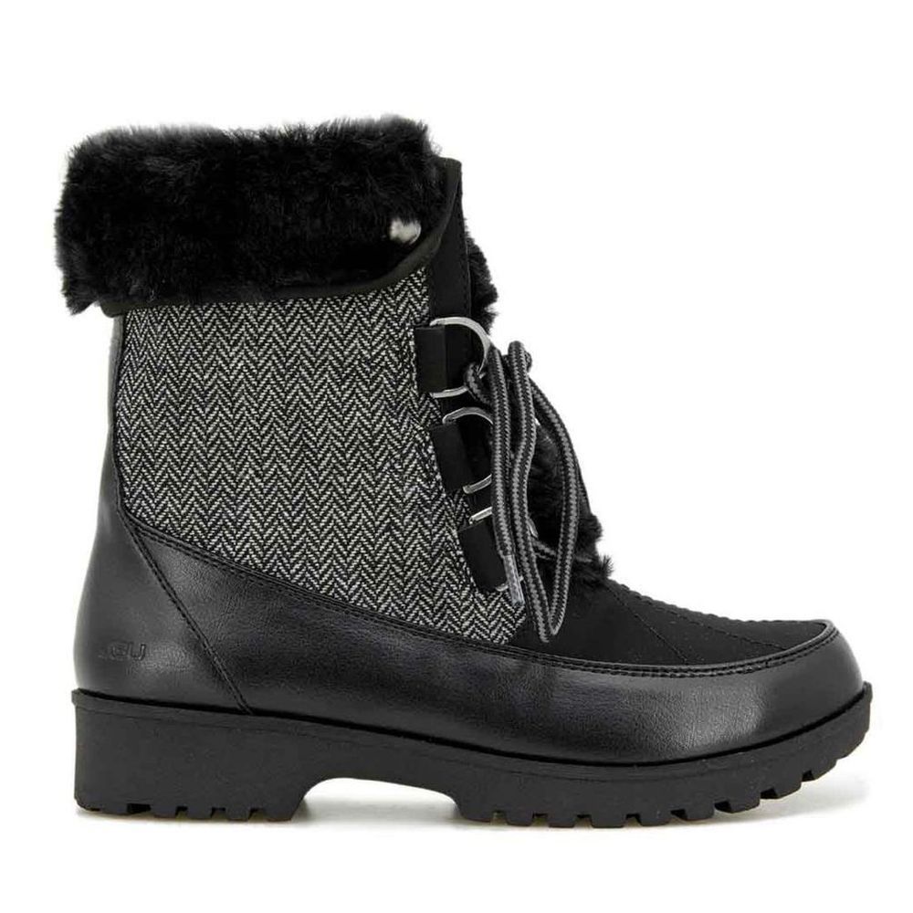 JBU Southgate Herringbone Ladies’ Boots Memory Foam Footbed Cozy Fur Lining NWT - Picture 2 of 14